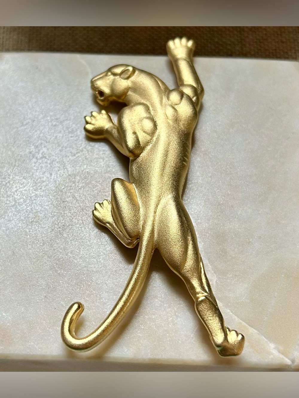 Panther Statement Brooch 1980s Gold-tone Vintage Retro - Picture 8 of 13
